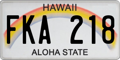 HI license plate FKA218