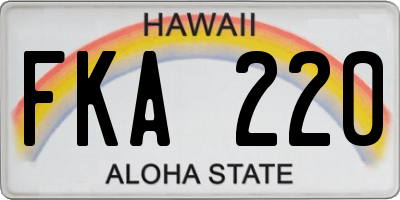 HI license plate FKA220