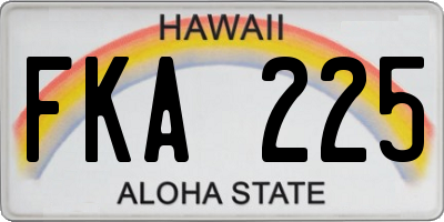 HI license plate FKA225