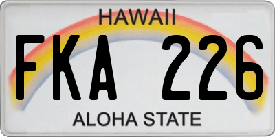 HI license plate FKA226
