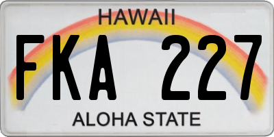 HI license plate FKA227