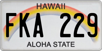 HI license plate FKA229