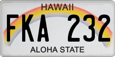 HI license plate FKA232