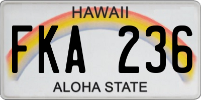 HI license plate FKA236