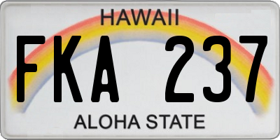 HI license plate FKA237