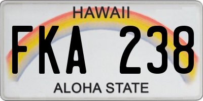 HI license plate FKA238