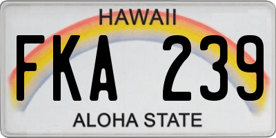 HI license plate FKA239