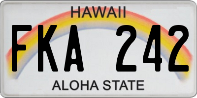 HI license plate FKA242