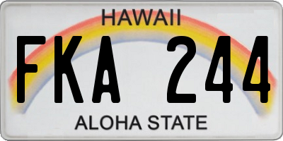 HI license plate FKA244