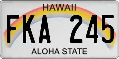 HI license plate FKA245