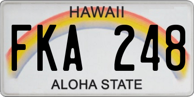 HI license plate FKA248