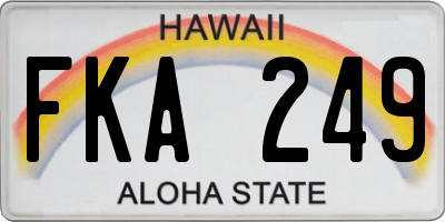 HI license plate FKA249