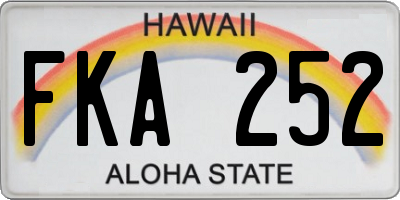HI license plate FKA252