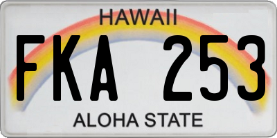 HI license plate FKA253