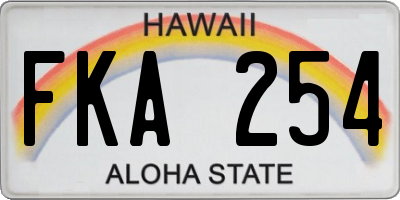 HI license plate FKA254