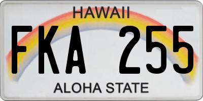 HI license plate FKA255