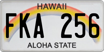 HI license plate FKA256