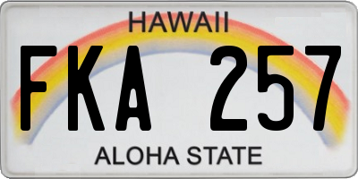 HI license plate FKA257