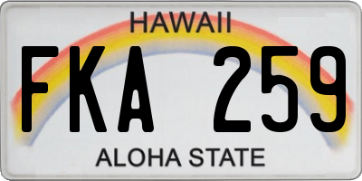 HI license plate FKA259