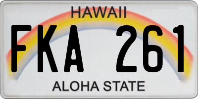 HI license plate FKA261