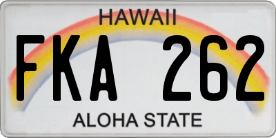 HI license plate FKA262