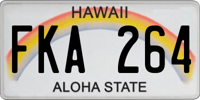 HI license plate FKA264