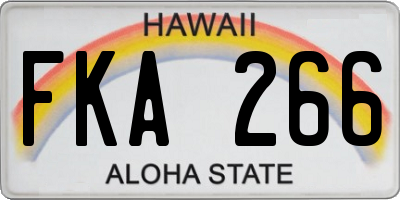 HI license plate FKA266