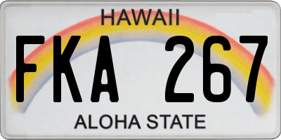 HI license plate FKA267