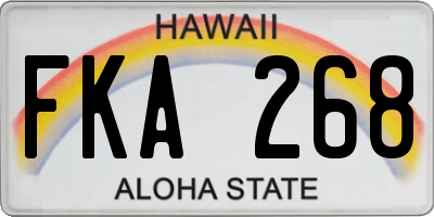 HI license plate FKA268