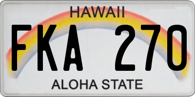 HI license plate FKA270