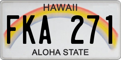 HI license plate FKA271