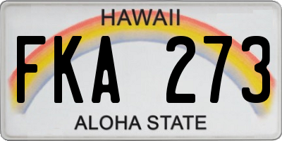HI license plate FKA273