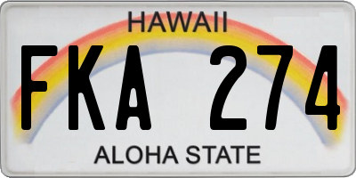 HI license plate FKA274