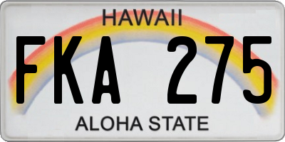 HI license plate FKA275