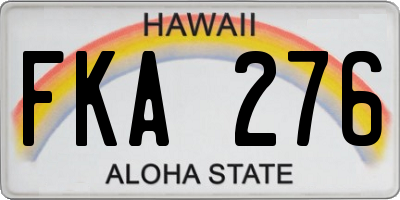 HI license plate FKA276