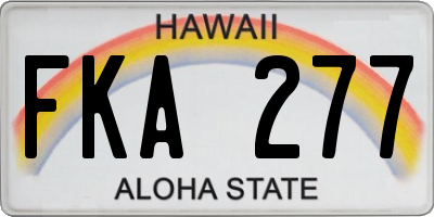 HI license plate FKA277