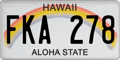 HI license plate FKA278