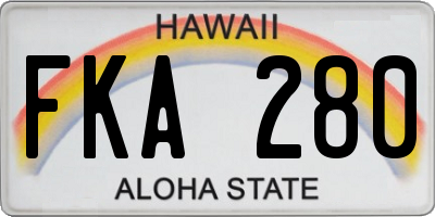 HI license plate FKA280