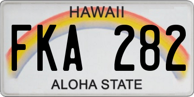 HI license plate FKA282