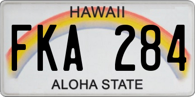 HI license plate FKA284