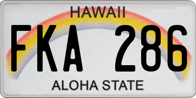 HI license plate FKA286