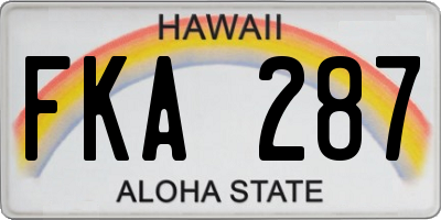 HI license plate FKA287