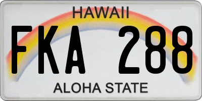 HI license plate FKA288
