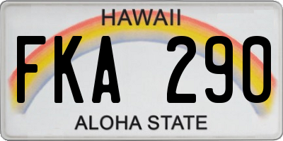 HI license plate FKA290