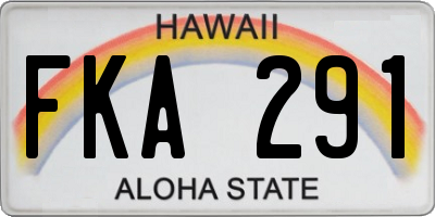 HI license plate FKA291
