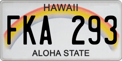 HI license plate FKA293