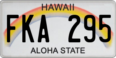 HI license plate FKA295