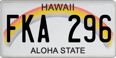 HI license plate FKA296