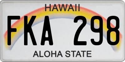 HI license plate FKA298