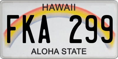 HI license plate FKA299